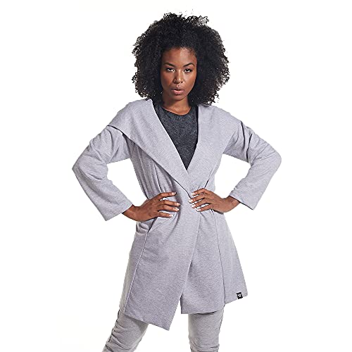 Cardigan Sobretudo Brohood Feminino Moletom Com Capuz Cinza GG