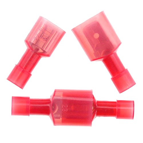 Hilitchi 100pcs 22-16 Gauge Nylon Quick Splice Fully Insulated-Female/Male Spade Terminals Electrical Wire Connector Kit (22-16 A.W.G)