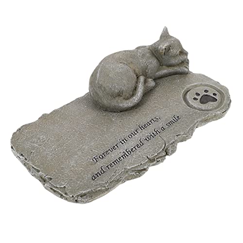 PartyKindom Pierre Commémorative Résine pour Chat Statue Stèle pour Animaux de Compagnie Décor de Jardin Souvenir de Deuil Apaisant
