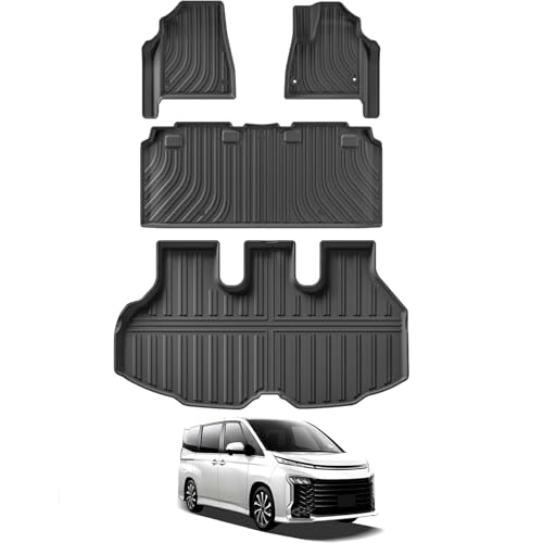 LUCKEASY トヨタ 新型 ヴォクシー ノア 90系 専用 フロアマット+ラゲッジマット 3Dフロアマット 2022年1月～現行 NOAH VOXY 90 立体カーマット ラゲッジ マット トランクマット 車種専用設計 TPE素材 防水 耐汚れ 滑り防止 カスタムパーツ アクセサリー 取付簡単 内装パーツ カー用品 アクセサリー 4Pセット