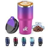 Mulbijeo Termos Caffè 600 ML, Tazza termica Riutilizzabili Prova di Perdite, Bicchiere Termico, Acciaio Inox 304, Travel Mug per Caffè Caldo e Freddo, Latte e Tè