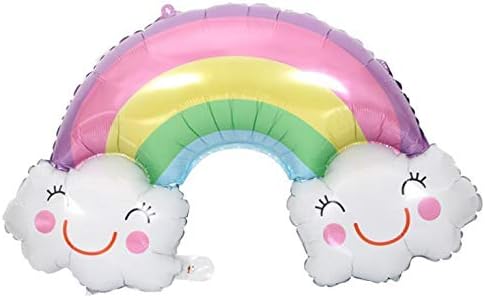 Cute Foil Rainbow Pastel Party Supplies Happy Birthday Balloons Mylar ...