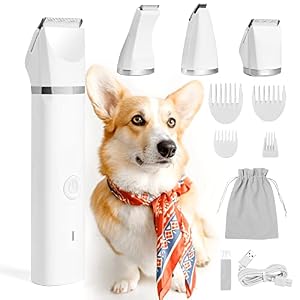 FERRISA Dog Clippers with Blades Cordless Small Pet Hair Grooming kit Low Noise for Trimming Dogs Hair for Paws Eyes Ears Face