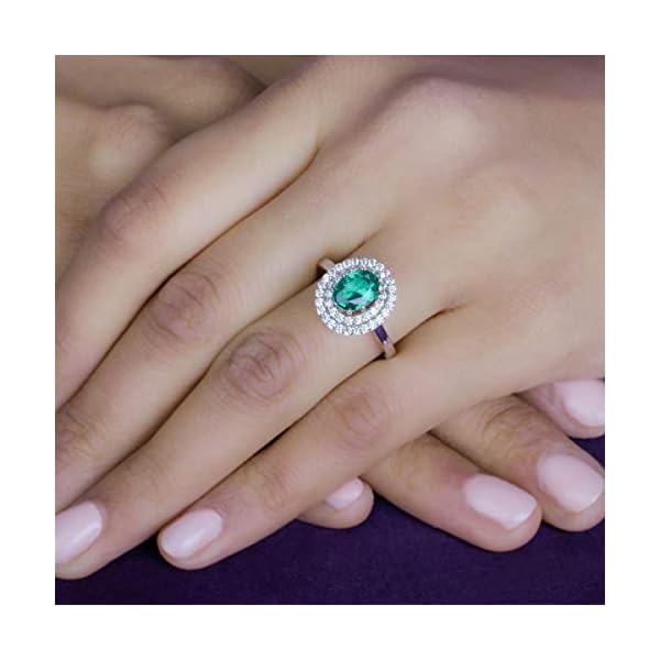 Ornate Jewels 925 Sterling Silver American Diamond Double Halo Ring for Women | Gifts for Womens and Girls | With Certificate of Authenticity and 925 Stamp | Life-time Warranty* - Image 5
