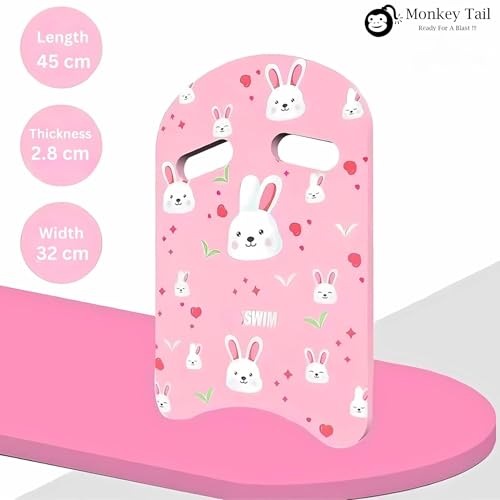 Image of MONKEYTAIL Kick Board for Swimming Sports Swimming Floats for Kids | Pink | Pool Float Support Pad for Beginners Training Accessories |Soft EVA Enhanced Buoyancy | U Design Floaters for Adults