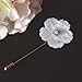 Produktbild Brosche Frauen-Weinlese-Blumen-Brosche Mode Corsage Weibliche Turquoise Shell Blume Wort Pin Personality Kirschblüten Kragen Pin für Frauen und Mädchen (Farbe : Multi-Colored, Size : 8.1X3.4cm)