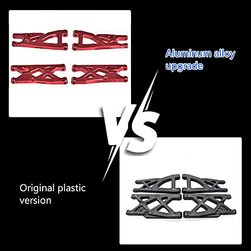 Globact Aluminum Front & Rear Suspension Arms Set For 1/10 Arrma Granite 4X4/Senton/Rc Short Course Truck Upgrade Parts Replacement Of Ar330443 Ar330516 Option Parts(Red) #TOP2
