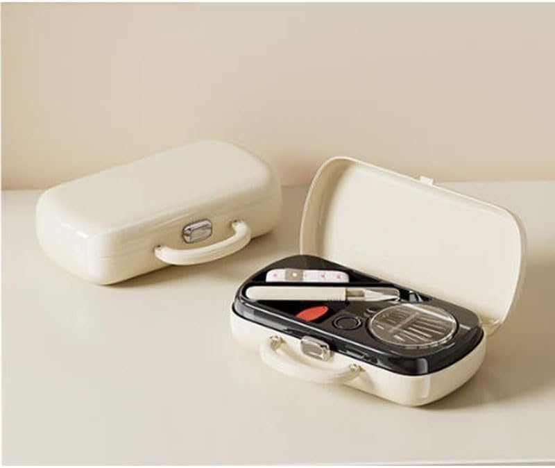MVNOIRE Plastic Mini Sewing Kit Home Use Convenient Needle Thread Storage Box Tool Set