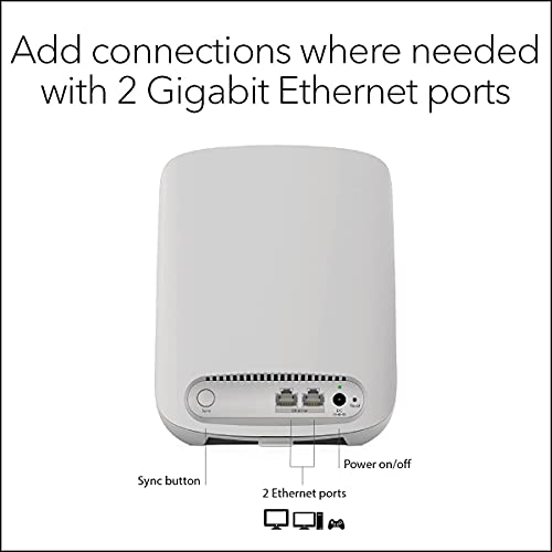 Netgear Orbi RBS350 WiFi 6 Mesh WLAN Satelliet (extra 100 m² afdekking, 1,8 GBit/s snelheid, dual-band mesh repeater… - Image 6