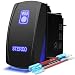 MICTUNING LS083601JL Laser Stereo Rocker Switch Kit, On/Off LED Light, 20A 12V, Blue