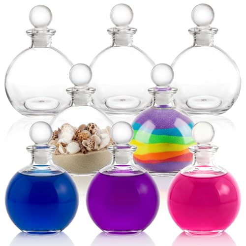 8 Pack Spherical Glass Bottles with Stoppers