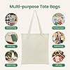 Carbrea 12 Pack Canvas Tote Bag - Lightweight Thin Tote Bags Bulk Blank Shopping Reusable Grocery Bags for DIY Gift Sublimation Activity - Beige