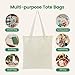 Carbrea 12 Pack Canvas Tote Bag - Lightweight Thin Tote Bags Bulk Blank Shopping Reusable Grocery Bags for DIY Gift Sublimation Activity - Beige