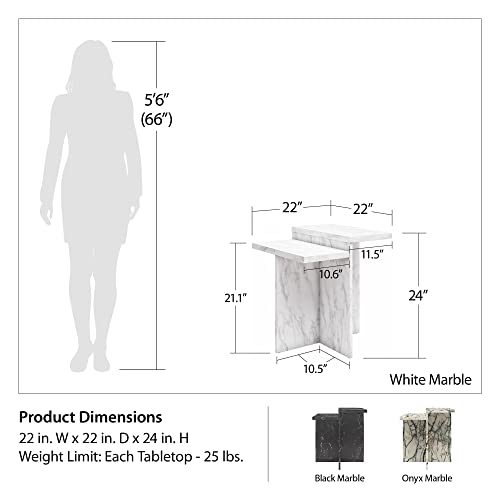 CosmoLiving by Cosmopolitan Brielle Accent Table, Black Faux Marble