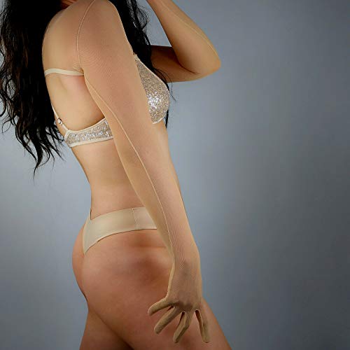 DooWay Women Mesh Bolero Gloves Crop Top Long Sleeve Shrug with Gloves2