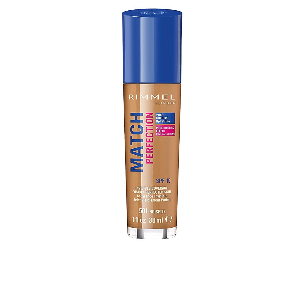 Rimmel London Match Perfection Moisturizing Foundation, 501 Noisette, 30 ml