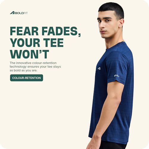 Image of Boldfit Gym T Shirts for Men Workout Breathable T Shirt for Man Active Wear Sports Tshirt for Men Lightweight Gym Tshirts for Man Dry Fit Running T Shirts for Boys Regular Fit Sports Tshirts