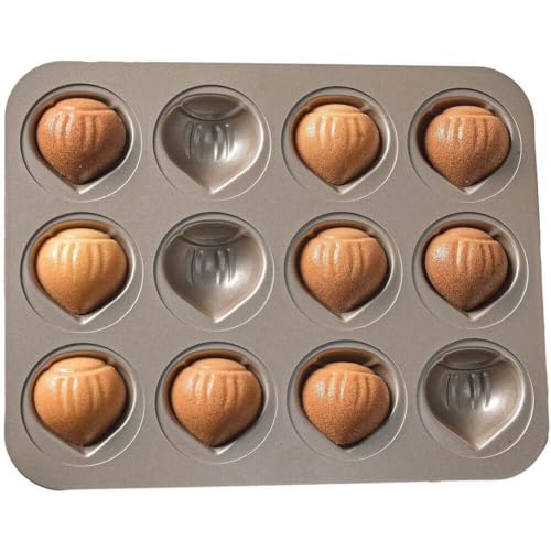 Pan À Gâteau De Châtaignier 3D Moule De Boulangerie Antiadhésive Madeleine Pan 12 Cavités Madeleine Câle De Châtaignier Pan De Décoration Pan De Desserts