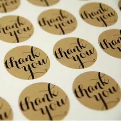 Thank You Round Kraft Paper Sticker Labels Packaging Seals Crafts Wedding Favor Tag Toppers (Set of 120)