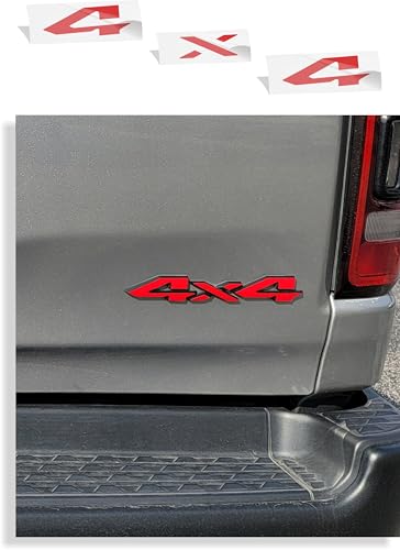 Image of Reflective Concepts 4x4 Emblem Overlay Decal Sticker -Fits: 2019-2026 Ram, NOT for Classic - (Color: Reflective Red)