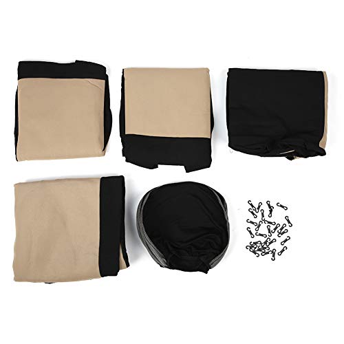 Housse de Siège Auto 7pcs Universelle Beige et Noir pour Voiture et SUV