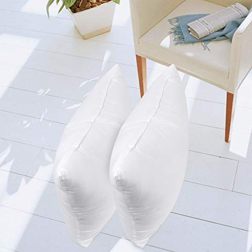 Cabax Premium Square Sham Stuffer Hypo-Allergenic Poly Pillow Form Insert White, 18" L X 18" W (8 Pack) #TOP5