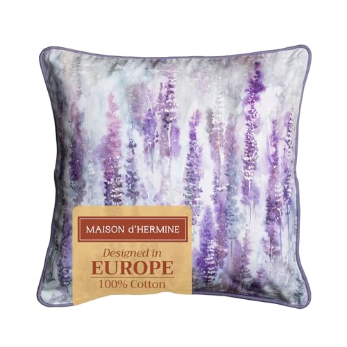 Maison d' Hermine Throw Pillow Covers 100% Cotton (18" x 18" - Pack of 1)