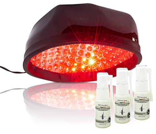 SuperGro Laser Hair Growth System - 272 Diodes for Men & Women - Hair Loss Cap Helmet - Treats Thinning & Volume. Includes DHT Topicals - Red Light Regrowth Therapy like LLLT Comb & Brush