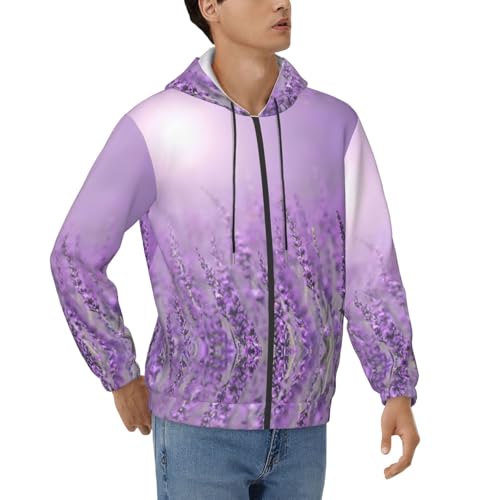 Sweat violet homme EdWal décontracté avec fermeture éclair intégrale et manches longues