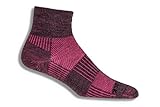 Wrightsock Merino Coolmesh II Quarter Sock - Grey/Pink Large