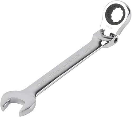 Gufula 1132 SAE - Llave combinada de trinquete flexible, cabeza de caja de 72 dientes