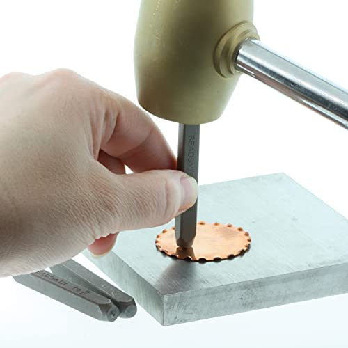 The Beadsmith Steel Bench Block - Flat Anvil Jewelers Tool - Solid Metal Bench Block for Jewelry and Stamping - Protect Your Work Surface - 4 x 4 x 0.5 inches