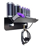 Ahorra espacio y mantiene ordenado: el diseño de montaje en pared es simple y práctico, ahorra espacio en la mesa y mantiene los accesorios de rizador de pelo en orden, evita que la forma del rizador de pelo se caiga, muy resistente y bien hecho, proporciona una protección completa para el rizador de pelo Dyson.