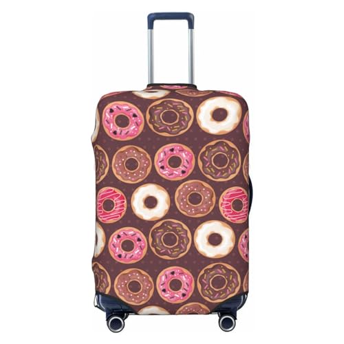 White Pink Brown Donut Luggage Cover Protector Anti-Scratch Washable Fits 18-32 Inch Luggage-Medium