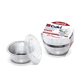 Cuki Aluminiowe tace z pokrywkami o bardzo wytrzymałości, gładka konstrukcja, wysoka ciągliwość, okrągłe, 6 opakowań po 10 sztuk
