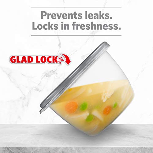 Gladware Home Entree Food Storage Containers, Medium Square Holds 25 Ounces Of Food, 5 Count Set |With Glad Lock Tight Seal, Bpa Free Containers And Lids #TOP4