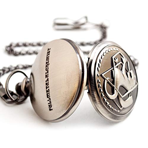 Boshiya Fullmetal Alchemist Pocket Watch With Chain Vintage Bronze Quartz Pocket Watch Cosplay Accessories Anime Merch Gift Box #TOP2