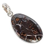 Höhe: 5,5 mm Echter australischer Boulder Opal Edelstein 925 massives Sterlingsilber handgefertigt Anhänger für Mädchen FSJ-2411