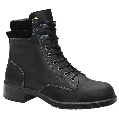 ELTEN Sicherheitsschuhe NIKOLA black Mid ESD S2, Damen, Leder, Stahlkappe, leicht, elegant, Schwarz, Größe: 39