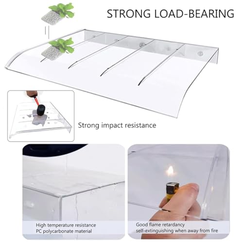 Auvent de porte de qualité en polycarbonate transparent pour façade - 6