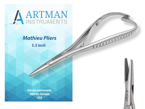 ARTMAN INSTRUMENTS Mathieu Ligature Elastic Placing Pliers 5.5" Separator Placer, Orthodontic Lace Back Tightener Needle Holder Driver, Ligature Separator Placer, Elastomeric Orthodontic Instruments image 3