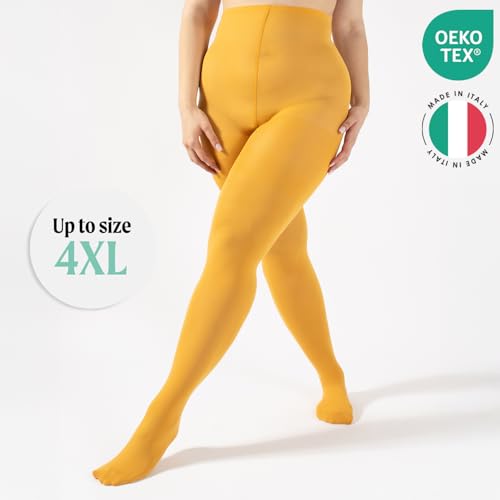 Image of CALZITALY Plus Sizes Anti-Chafing Opaque Tights | 60 DEN | L - 4XL | Black | Italian Hosiery