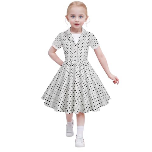 Robe vintage fille motif pois style rétro élégant vêtement