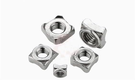 10pcs Square welding nut 304 stainless steel corner welding nut GB13680/DIN928 M4M5M6 (Size: M4)