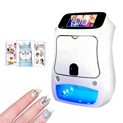 ZZBSOD 3D Automatic Nail Printer Machine, Smart Nail Art Printer with Touchscreen, 10s Digital Printing for Home & Salon, with Ink Cartridge