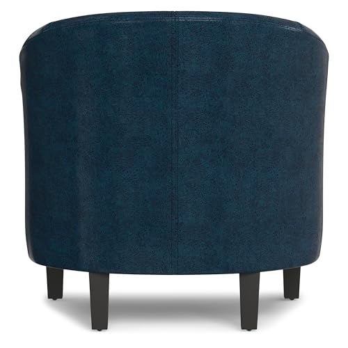 SIMPLIHOME Austin 30" Wide Faux Leather Tub Chair in Distressed Dark Blue by SIMPLIHOME - Used condition - Image 8