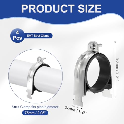 Collier de serrage en caoutchouc 76mm inox 304 pour tuyau PEX