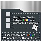 Briefkasten aus Edelstahl - FOTO oder LOGO uploadbar - mit individueller Beschriftung - anthrazit RAL 7016 pulverbeschichtet - ***TOP QUALITÄT***
