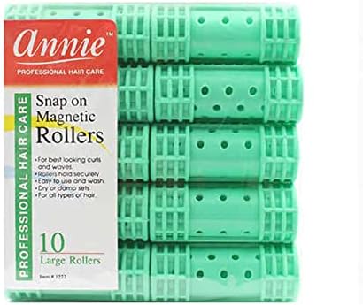 ANNIE LARGE GREEN SNAP-ON MAGNETIC ROLLERS #1222
