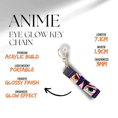 Image of Dem-on Slayer Anime Acrylic Glowing Eyes Keychain | Luminous Eye Glow Key Ring | Premium Otaku Accessory for Bags, Bikes, Cars, Backpacks & Key Holder